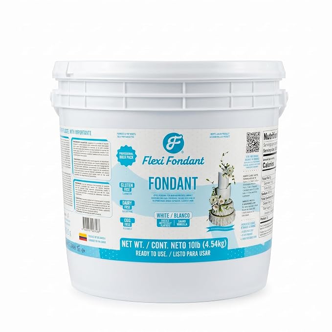Flexifondant – Fondant Blanco de Vainilla en Balde de 22 lb (10 kg)