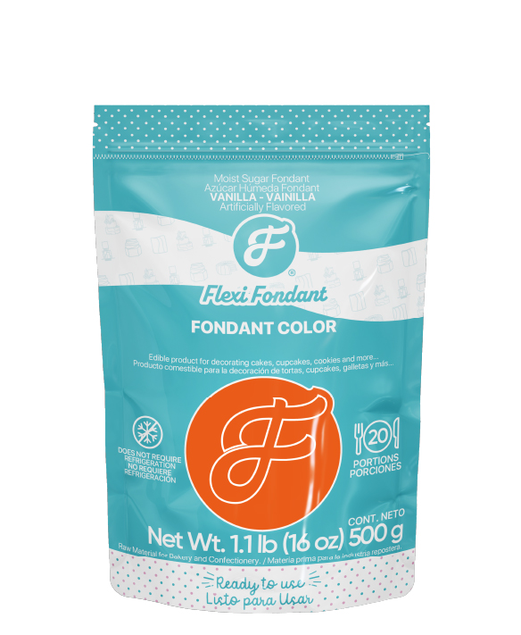 NARANJA FLEXIFONDANT, FONDANT NARANJA
